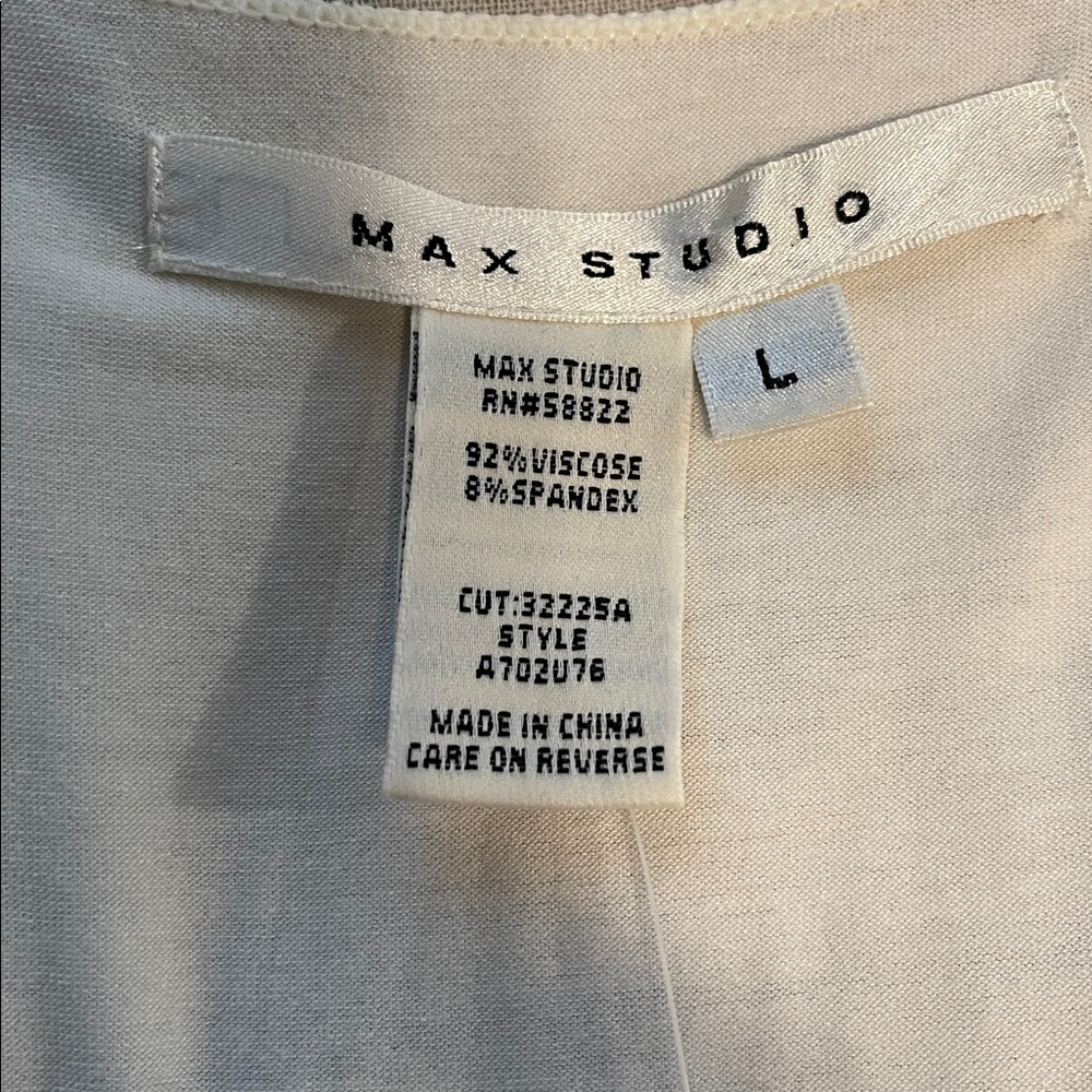 NWT Max Studio Y2K ivory empire waist sleeveless blouse top size L - Picture 2 of 8